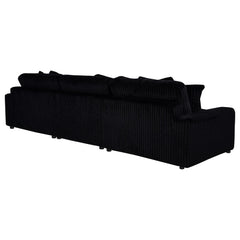 Blaine Black Upholstered Reversible Chaise Sectional Sofa - Ornate Home