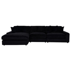 Blaine Black Upholstered Reversible Chaise Sectional Sofa - Ornate Home