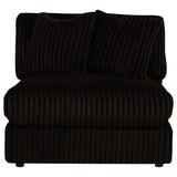 Blaine Chocolate Upholstered Armless Chair - Ornate Home