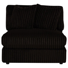 Blaine Chocolate Upholstered Armless Chair - Ornate Home
