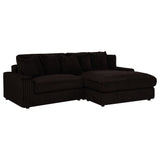 Blaine Chocolate Upholstered Reversible Chaise Sectional Sofa - Ornate Home