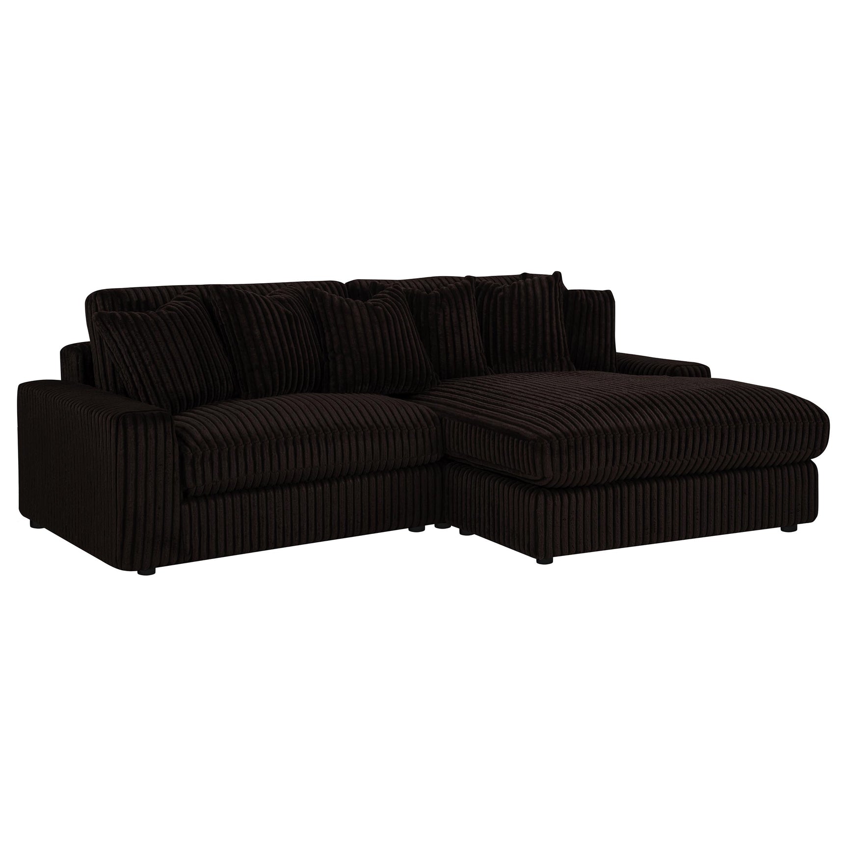 Blaine Chocolate Upholstered Reversible Chaise Sectional Sofa - Ornate Home
