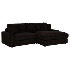 Blaine Chocolate Upholstered Reversible Chaise Sectional Sofa - Ornate Home