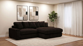 Blaine Chocolate Upholstered Reversible Chaise Sectional Sofa - Ornate Home