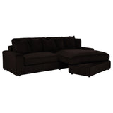 Blaine Chocolate Upholstered Reversible Chaise Sectional Sofa - Ornate Home