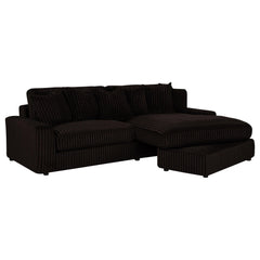 Blaine Chocolate Upholstered Reversible Chaise Sectional Sofa - Ornate Home