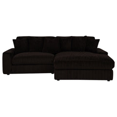Blaine Chocolate Upholstered Reversible Chaise Sectional Sofa - Ornate Home