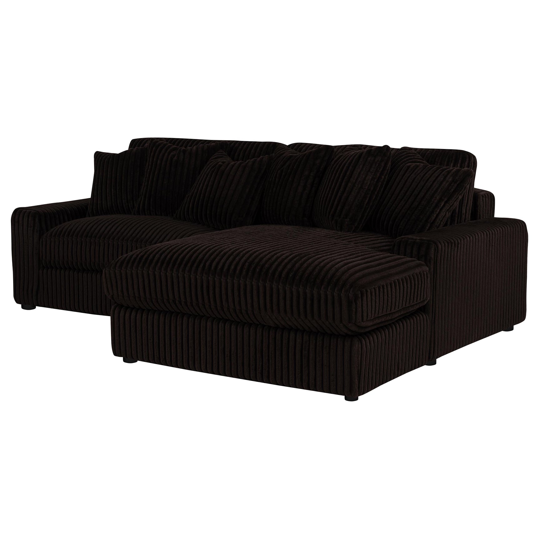 Blaine Chocolate Upholstered Reversible Chaise Sectional Sofa - Ornate Home