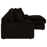 Blaine Chocolate Upholstered Reversible Chaise Sectional Sofa - Ornate Home