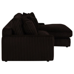 Blaine Chocolate Upholstered Reversible Chaise Sectional Sofa - Ornate Home