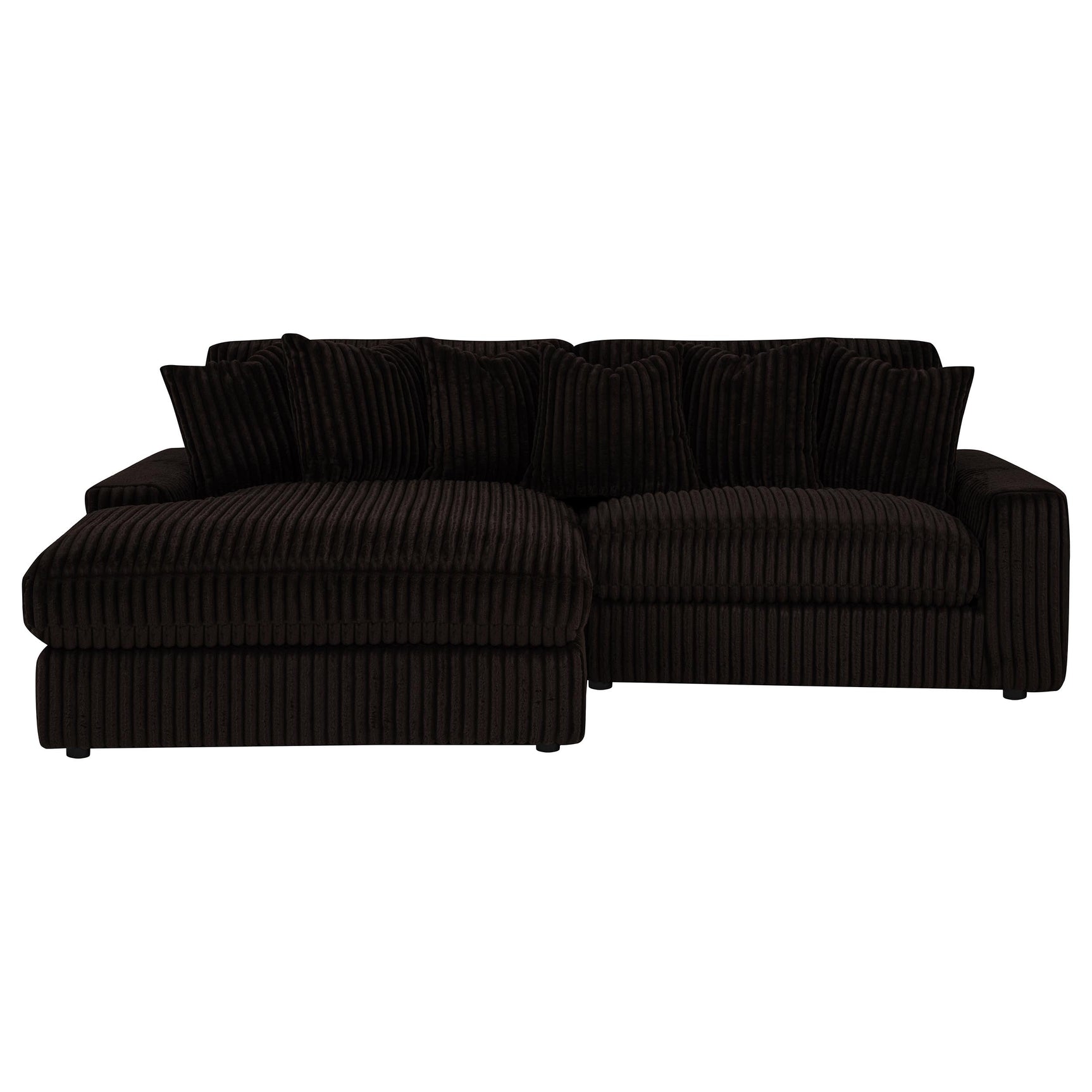 Blaine Chocolate Upholstered Reversible Chaise Sectional Sofa - Ornate Home