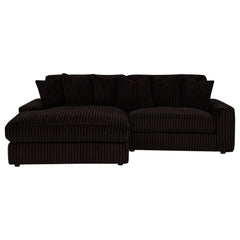 Blaine Chocolate Upholstered Reversible Chaise Sectional Sofa - Ornate Home
