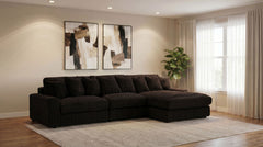 Blaine Chocolate Upholstered Reversible Chaise Sectional Sofa - Ornate Home