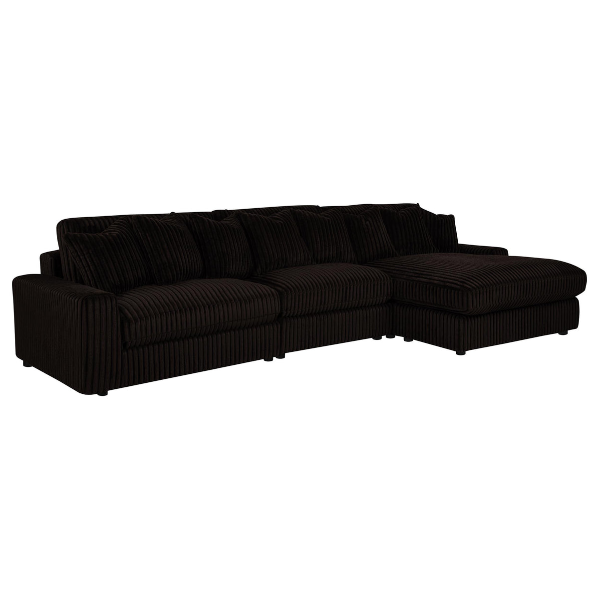 Blaine Chocolate Upholstered Reversible Chaise Sectional Sofa - Ornate Home