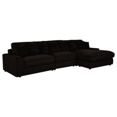 Blaine Chocolate Upholstered Reversible Chaise Sectional Sofa - Ornate Home