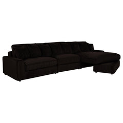 Blaine Chocolate Upholstered Reversible Chaise Sectional Sofa - Ornate Home