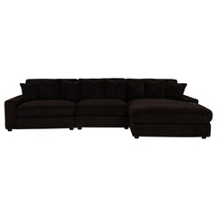Blaine Chocolate Upholstered Reversible Chaise Sectional Sofa - Ornate Home