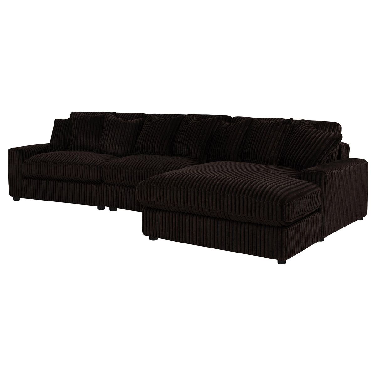Blaine Chocolate Upholstered Reversible Chaise Sectional Sofa - Ornate Home