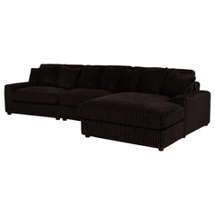 Blaine Chocolate Upholstered Reversible Chaise Sectional Sofa - Ornate Home