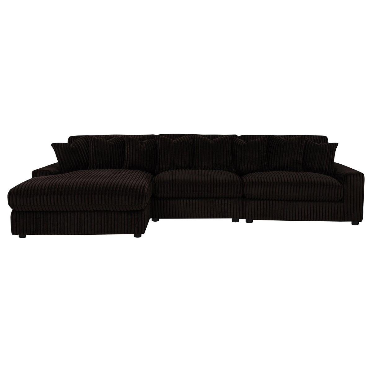 Blaine Chocolate Upholstered Reversible Chaise Sectional Sofa - Ornate Home