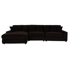 Blaine Chocolate Upholstered Reversible Chaise Sectional Sofa - Ornate Home