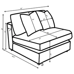 Blaine Fog Armless Chair - Ornate Home
