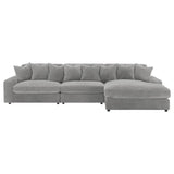 Blaine Fog Reversible Chaise 3-Piece Sectional - Ornate Home