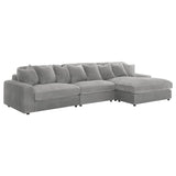 Blaine Fog Reversible Chaise 3-Piece Sectional - Ornate Home