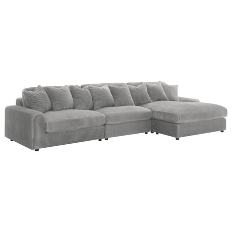 Blaine Fog Reversible Chaise 3-Piece Sectional - Ornate Home