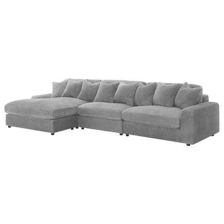 Blaine Fog Reversible Chaise 3-Piece Sectional - Ornate Home