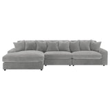 Blaine Fog Reversible Chaise 3-Piece Sectional - Ornate Home