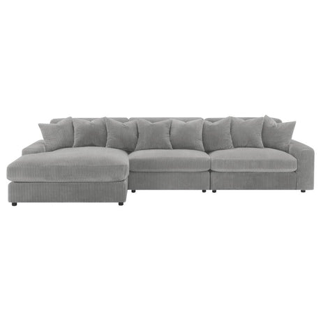 Blaine Fog Reversible Chaise 3-Piece Sectional - Ornate Home