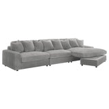 Blaine Fog Reversible Chaise 3-Piece Sectional - Ornate Home
