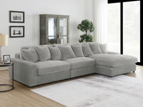 Blaine Fog Reversible Chaise 3-Piece Sectional - Ornate Home