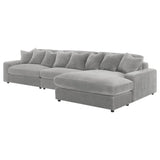 Blaine Fog Reversible Chaise 3-Piece Sectional - Ornate Home