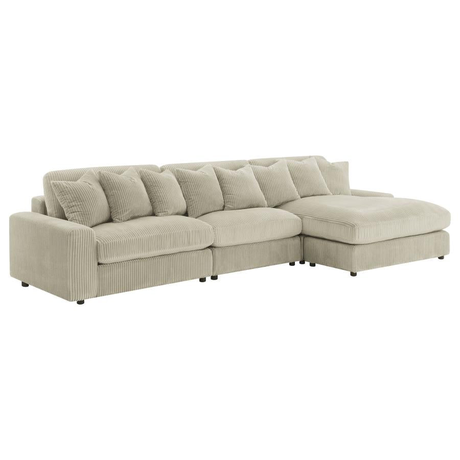 Blaine Sand Reversible Chaise 3-Piece Sectional - Ornate Home