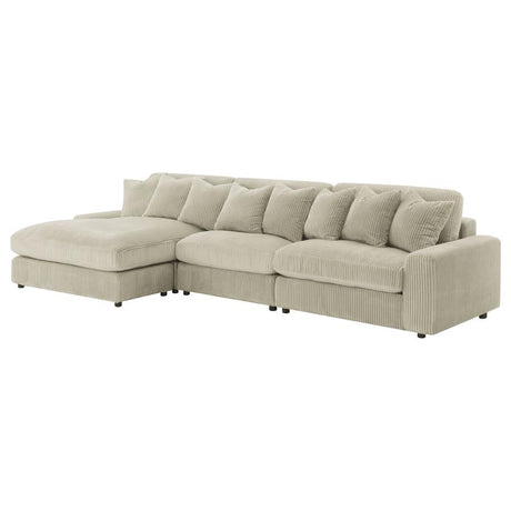 Blaine Sand Reversible Chaise 3-Piece Sectional - Ornate Home