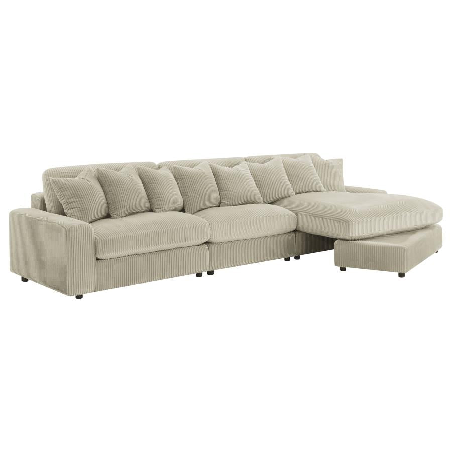 Blaine Sand Reversible Chaise 3-Piece Sectional - Ornate Home