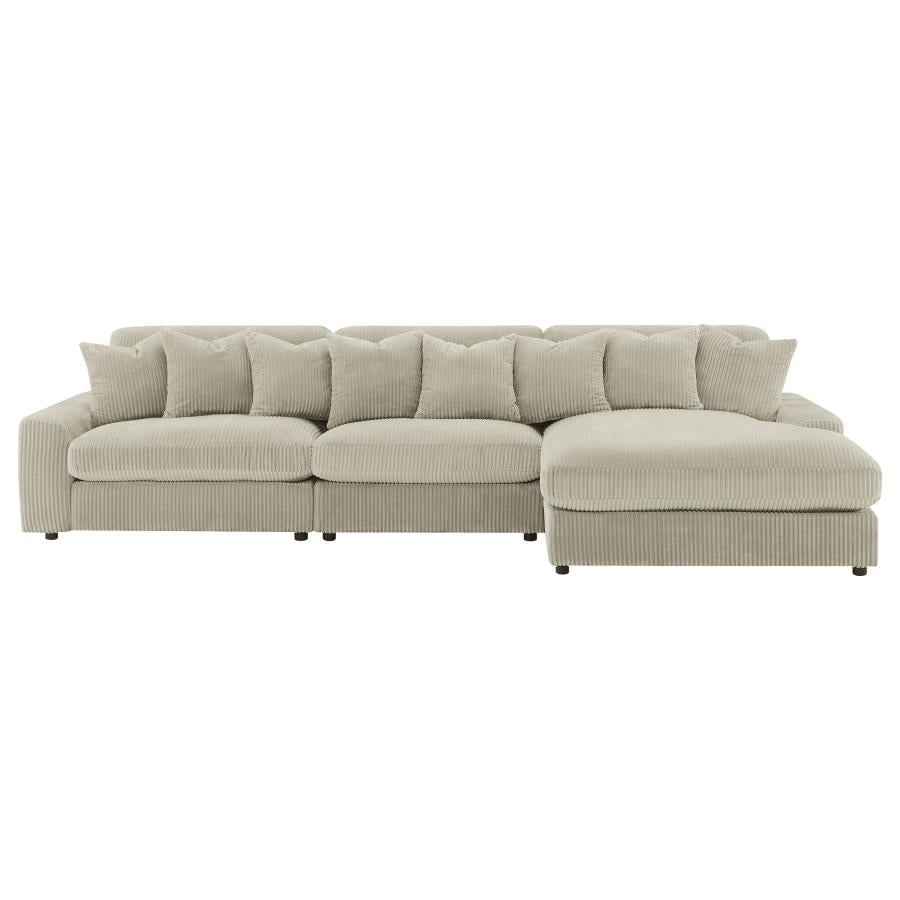 Blaine Sand Reversible Chaise 3-Piece Sectional - Ornate Home