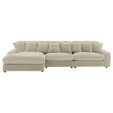 Blaine Sand Reversible Chaise 3-Piece Sectional - Ornate Home