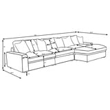 Blaine Sand Reversible Chaise 3-Piece Sectional - Ornate Home