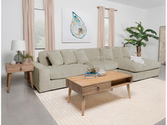 Blaine Sand Reversible Chaise 3-Piece Sectional - Ornate Home