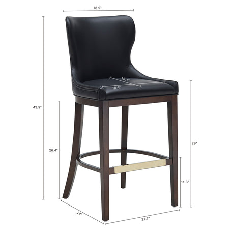 Blair Barstool in Black (set of 3) - Ornate Home