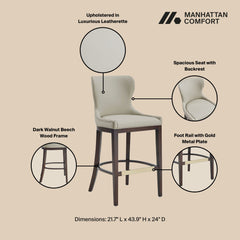 Blair Barstool in Stone (set of 3) - Ornate Home