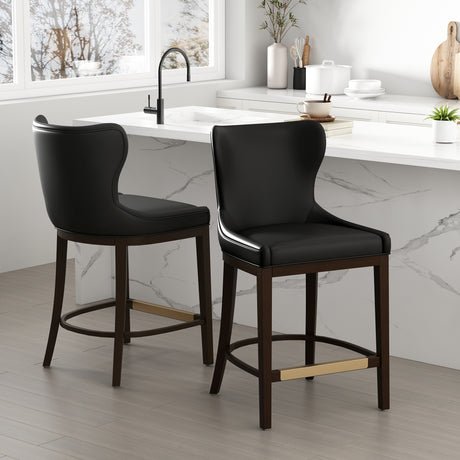 Blair Counter Stool in Black (set of 2) - Ornate Home