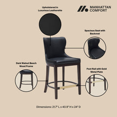 Blair Counter Stool in Black (set of 2) - Ornate Home