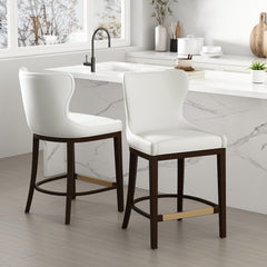 Blair Counter Stool in White (set of 2) - Ornate Home