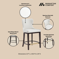 Blair Counter Stool in White (set of 3) - Ornate Home