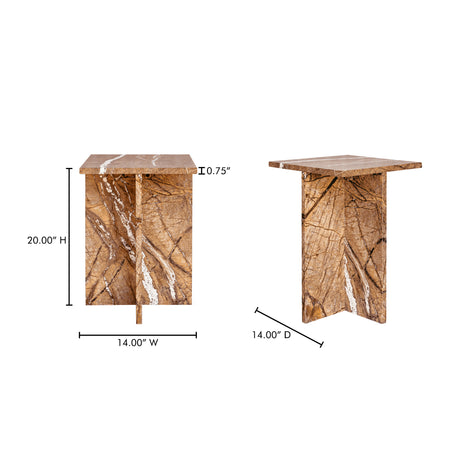 Blair Golden Forest Marble Accent Table - Ornate Home