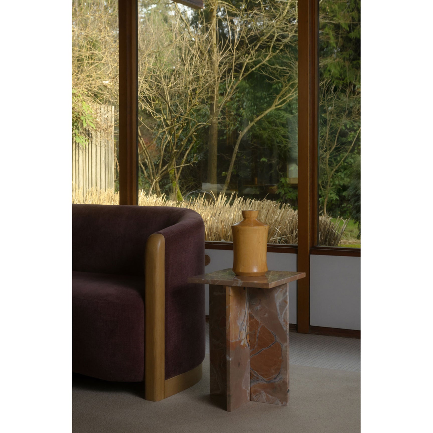 Blair Orange Levante Marble Accent Table - Ornate Home